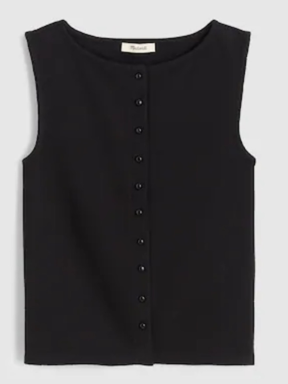 Madewell Sleeveless Boatneck Vest Top - Jet Black